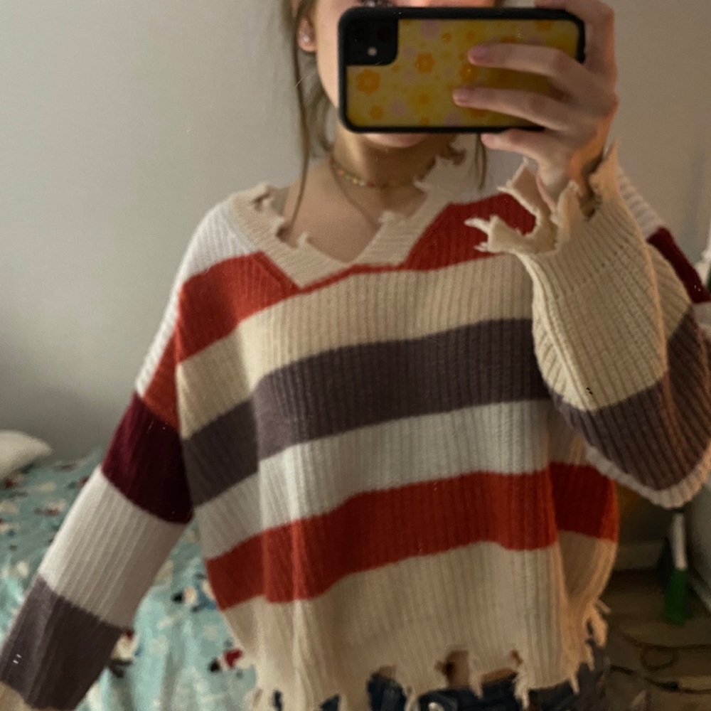Distressed sweater
